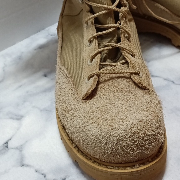 Men's size 11 W made in USA leather tactical boots color tan gently used - Picture 3 of 10